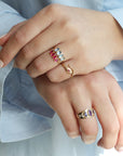 Triple Marquise Tanzanite "Plate" Ring with Diamond Details - Peridot Fine Jewelry - Celine Daoust