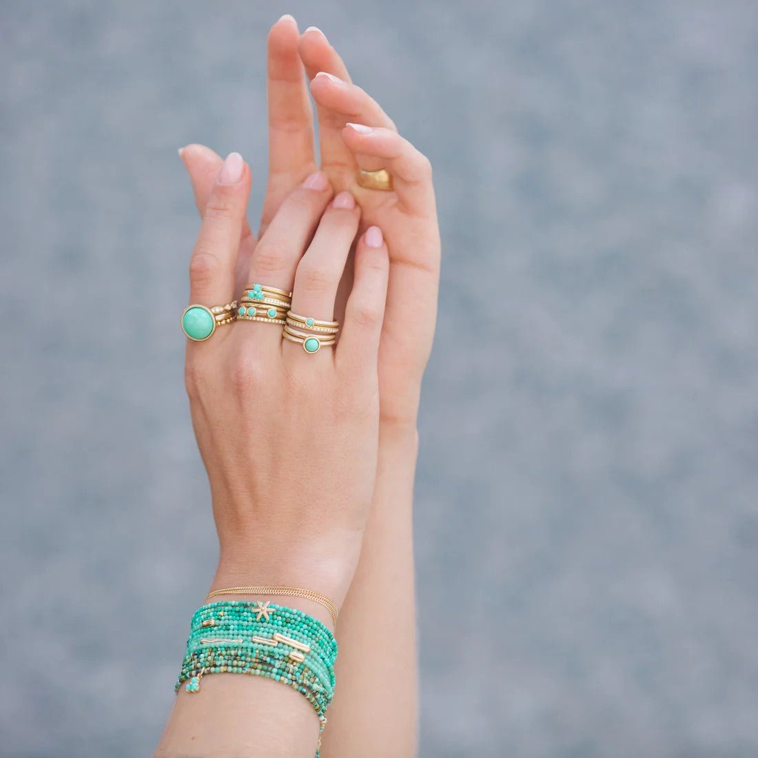 Turquoise Beaded &quot;Confetti&quot; Wrap Bracelet - Peridot Fine Jewelry - Anne Sportun