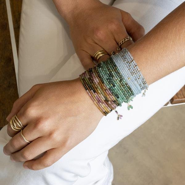 Anne Sportun Watermelon Tourmaline Beaded Wrap Bracelet
