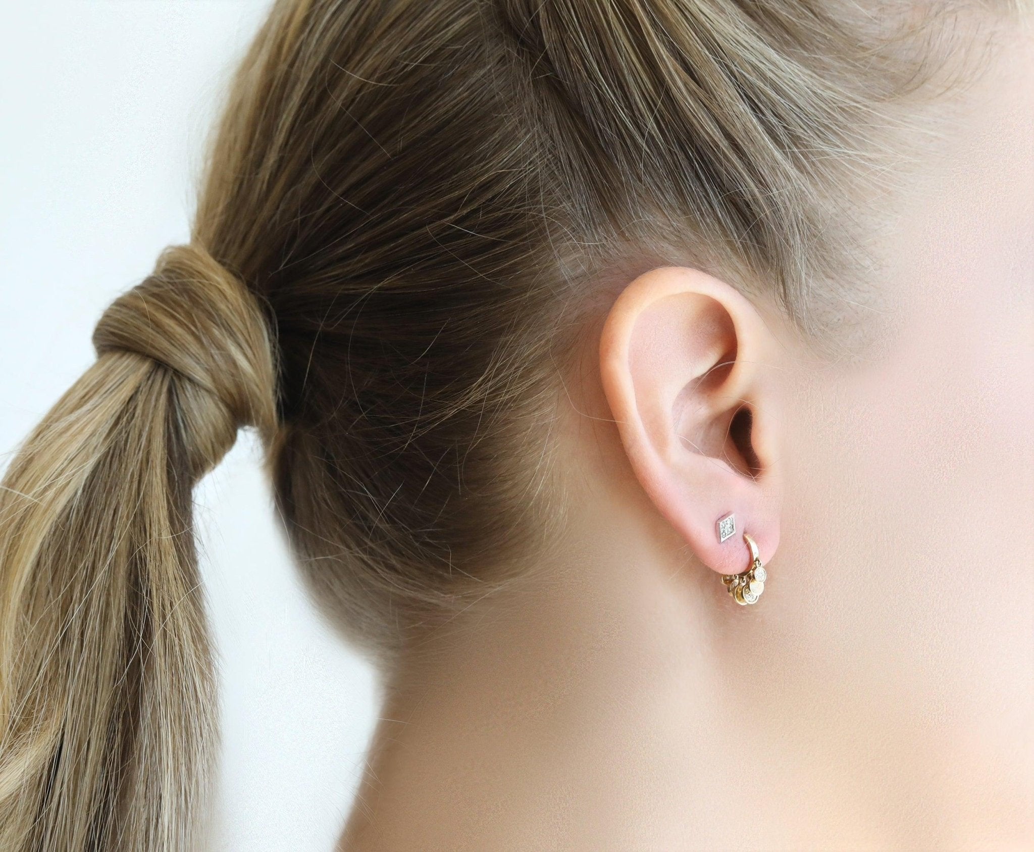 Jacquie Aiche White Gold and Diamond &quot;Kite&quot; Post Earring