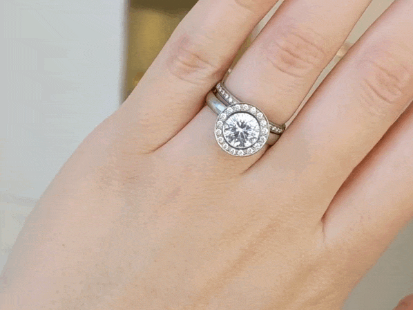 White Gold Half Pave Diamond Ring