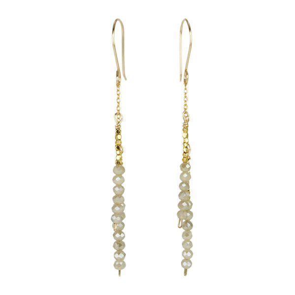 Yellow Gold Vermeil and Sandy Quartz Double Stack Earrings